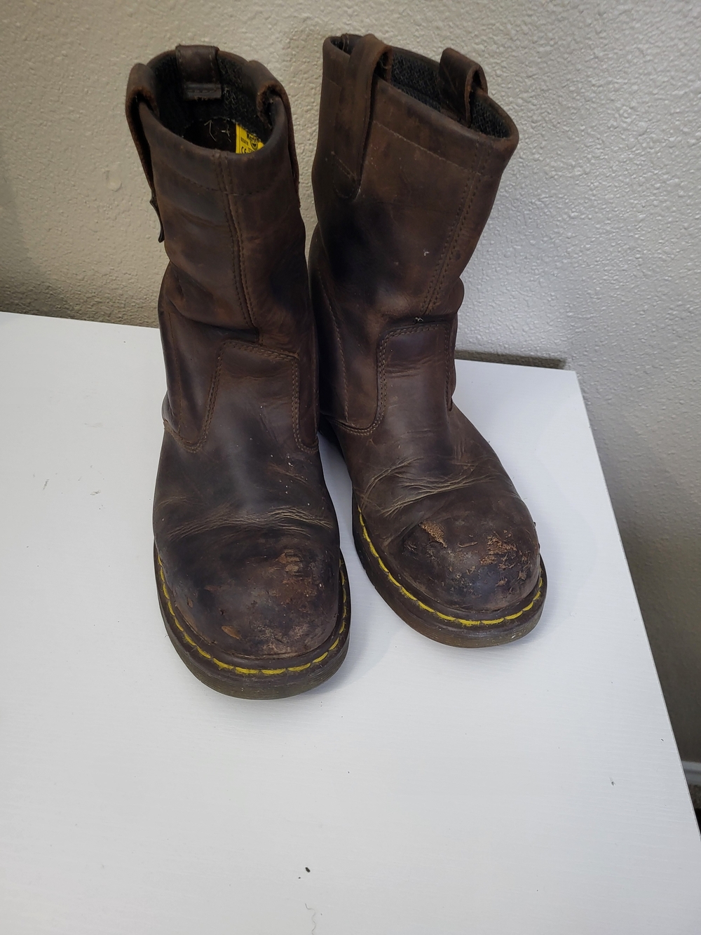 Dr. Martens  Steel Toe Industrial Work Boots Brown Leather Men's US 9